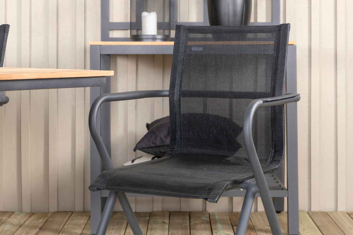 Venture Design Alina & Mexico Matstolar Svart + Matbord 90x180/240