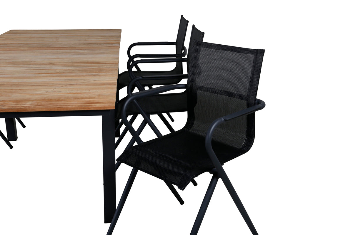 Venture Design Alina & Mexico Matstolar Svart + Matbord 90x180/240