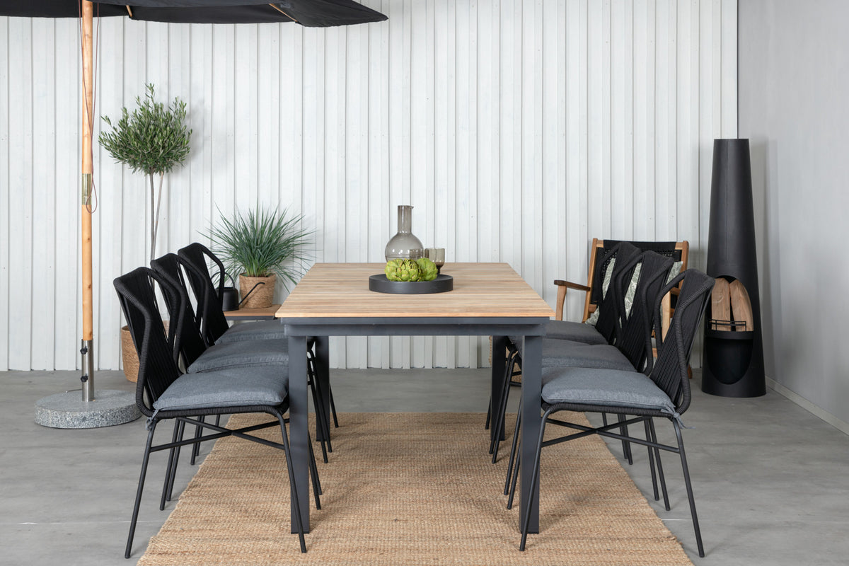 Venture Design Julian & Mexico Matstolar Svart + Matbord 90x180/240