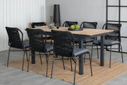 Venture Design Julian & Mexico Matstolar Svart + Matbord 90x180/240