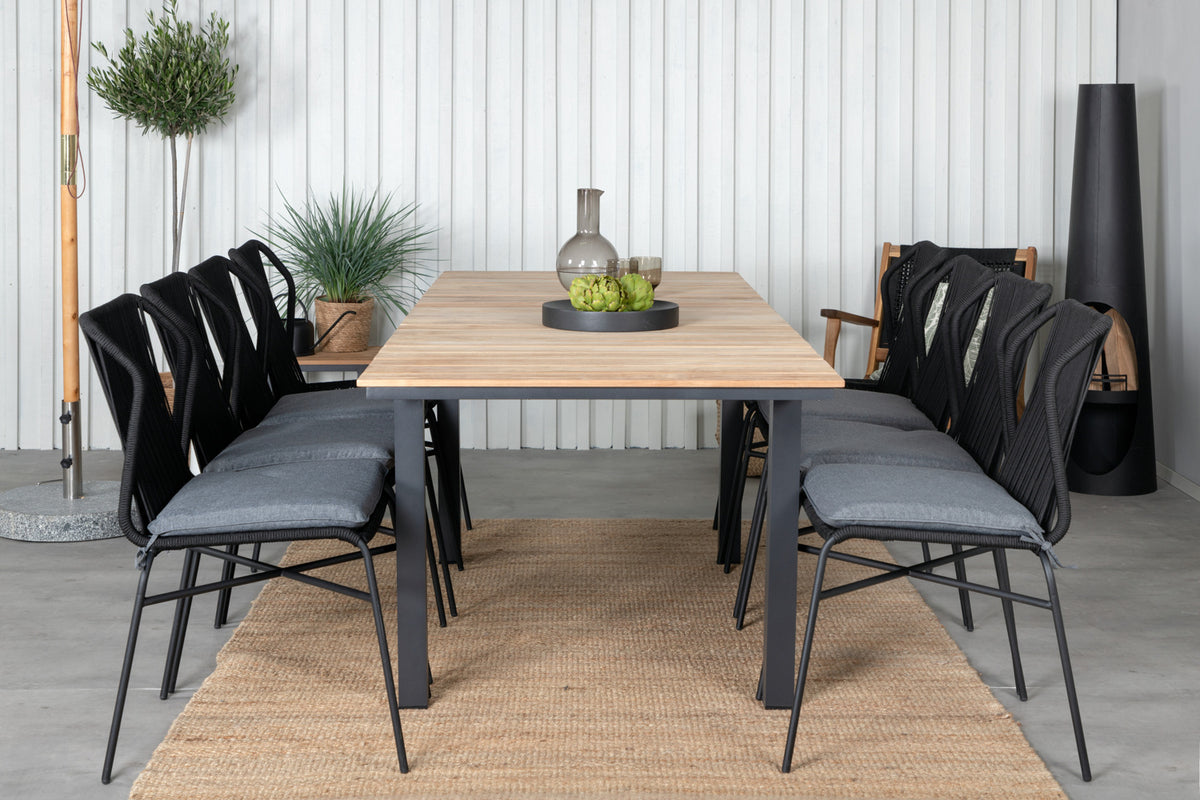Venture Design Julian & Mexico Matstolar Svart + Matbord 90x180/240