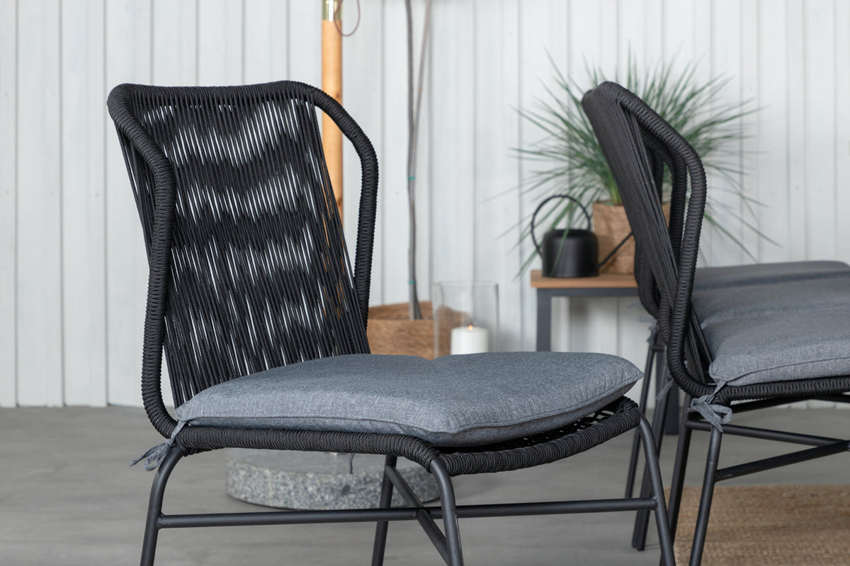 Venture Design Julian & Mexico Matstolar Svart + Matbord 90x180/240