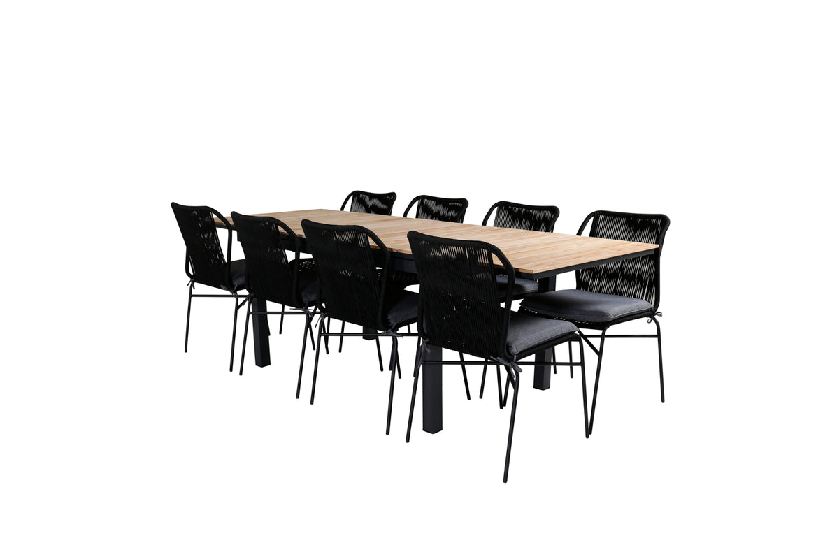 Venture Design Julian & Mexico Matstolar Svart + Matbord 90x180/240