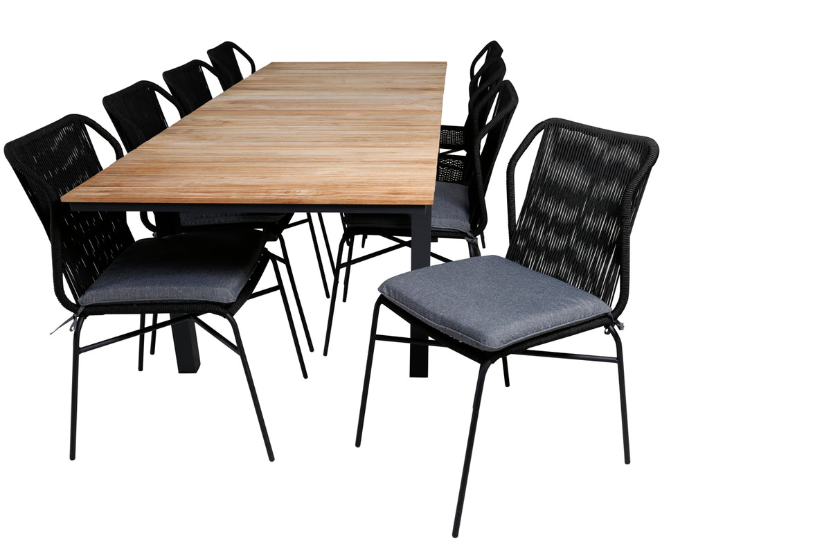 Venture Design Julian & Mexico Matstolar Svart + Matbord 90x180/240