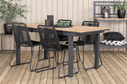 Venture Design Mexico & Lindos Matbord 90x180/240 + Matstolar Svart