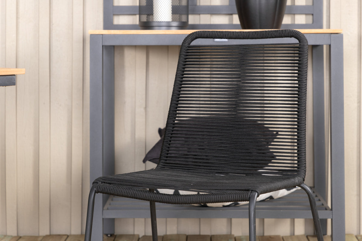 Venture Design Mexico & Lindos Matbord 90x180/240 + Matstolar Svart
