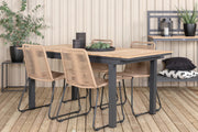 Venture Design Mexico & Lindos Matbord 90x180/240 + Matstolar Brun