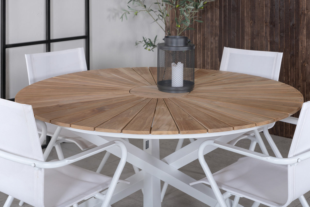 Venture Design Alina & Mexico Matstolar Vit + Matbord ⌀140