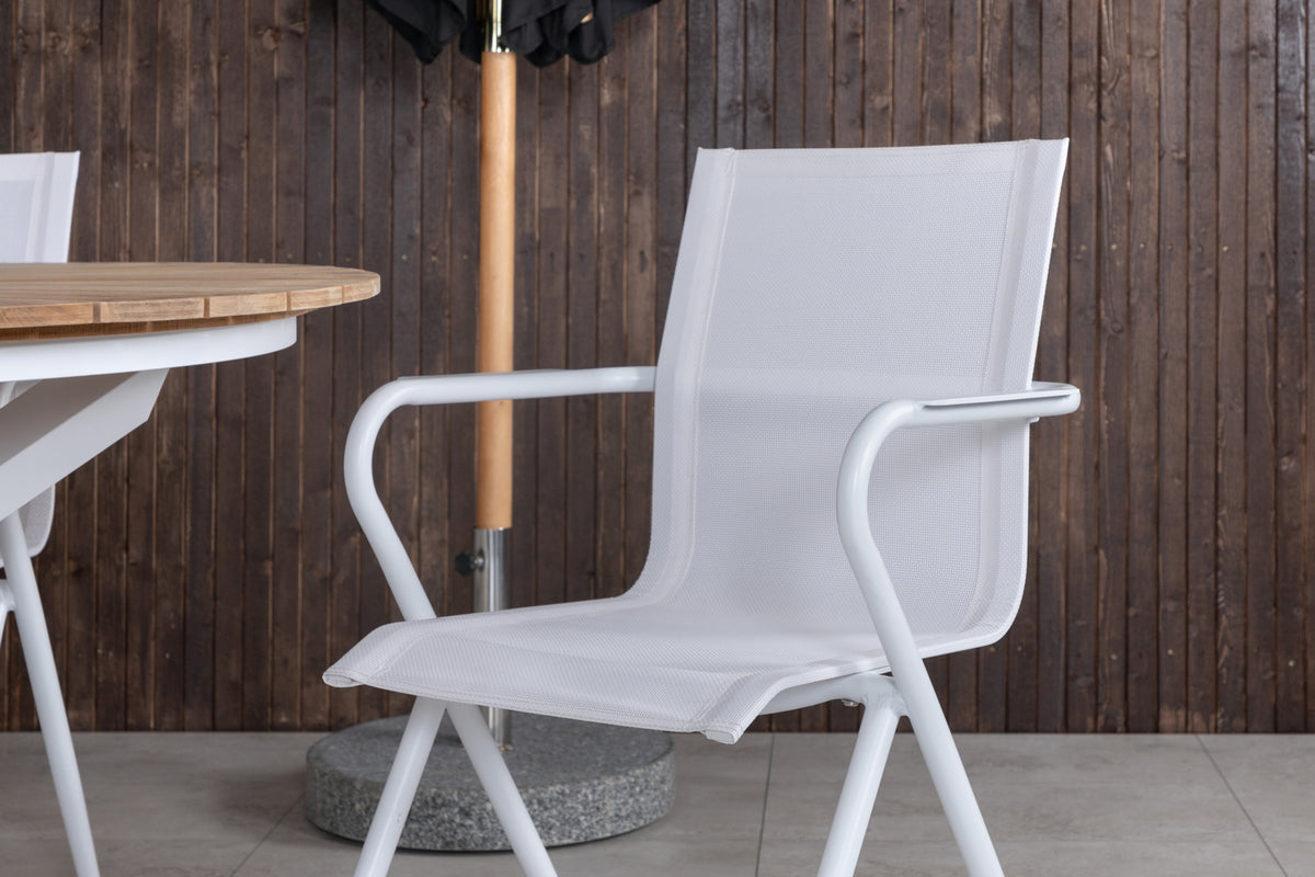 Venture Design Alina & Mexico Matstolar Vit + Matbord ⌀140