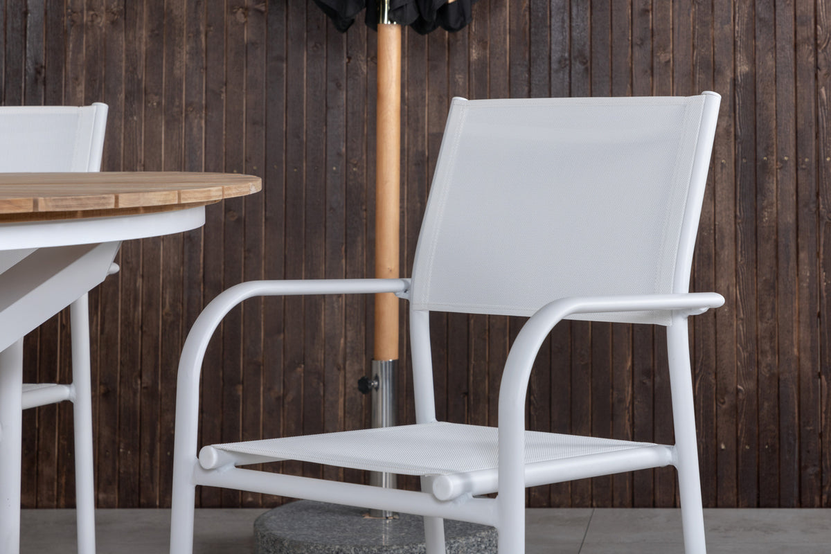 Venture Design Mexico & Santorini Matbord ⌀140 + Matstolar Vit