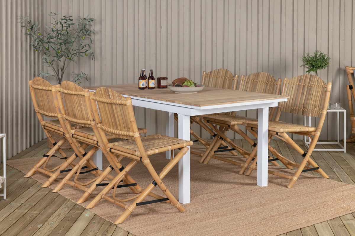 Venture Design Cane & Mexico Caféstolar Natur + Matbord 90x160/240