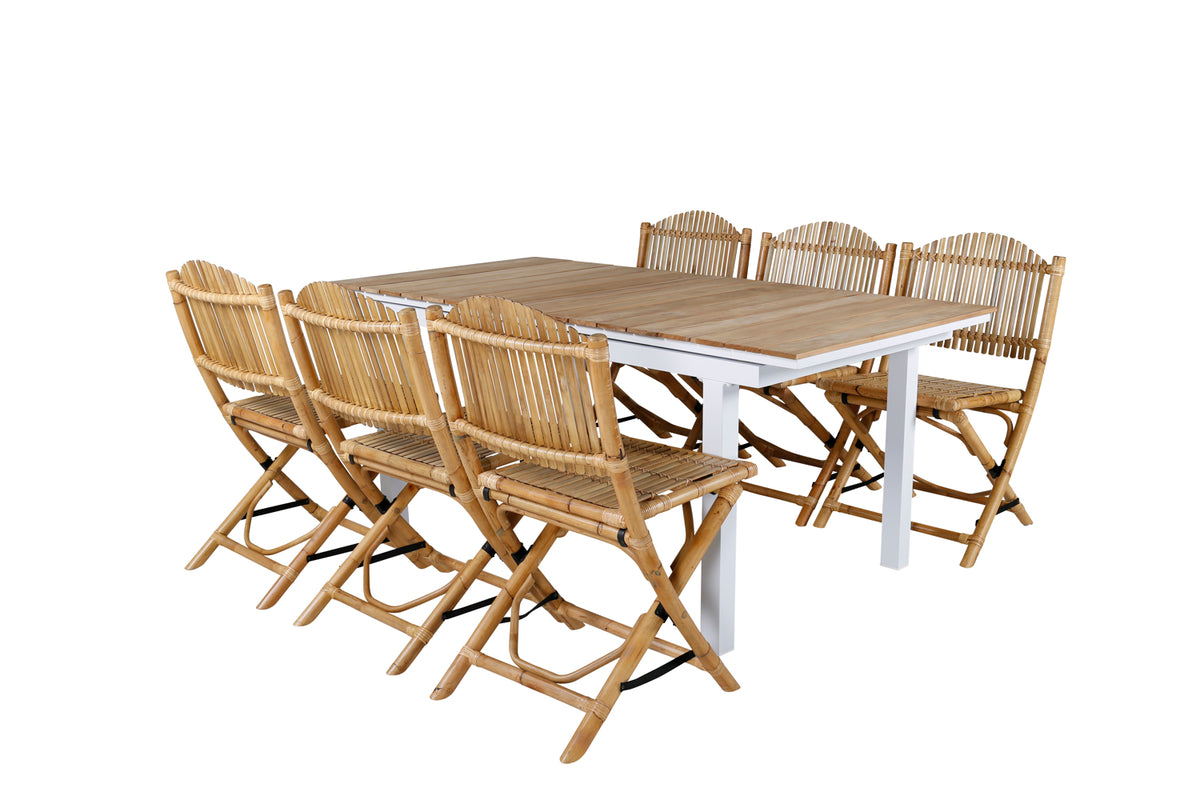 Venture Design Cane & Mexico Caféstolar Natur + Matbord 90x160/240