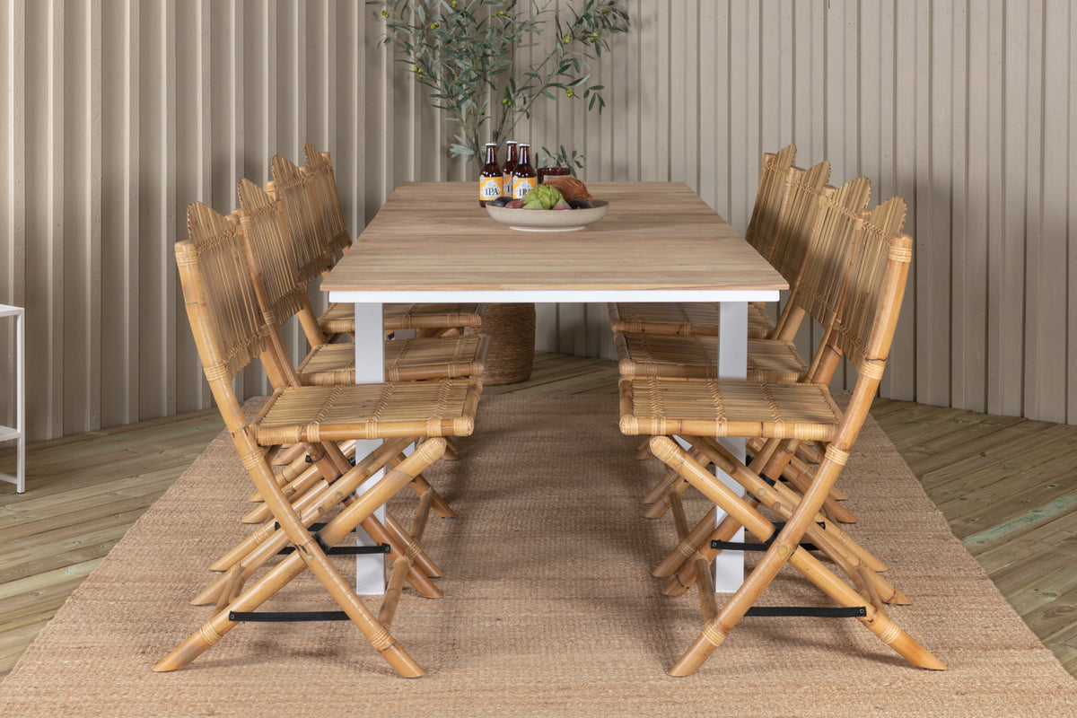 Venture Design Cane & Mexico Caféstolar Natur + Matbord 90x160/240