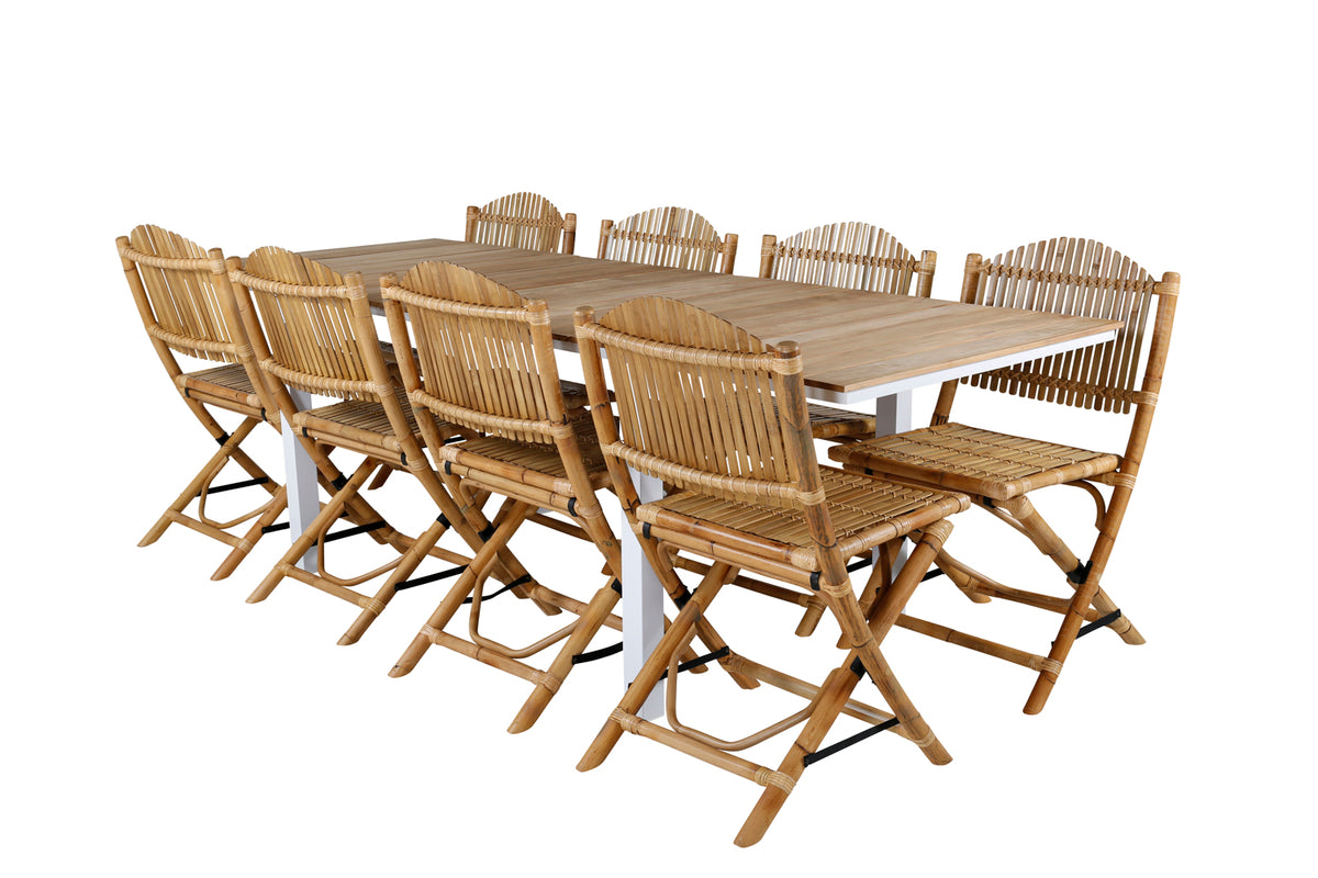 Venture Design Cane & Mexico Caféstolar Natur + Matbord 90x160/240