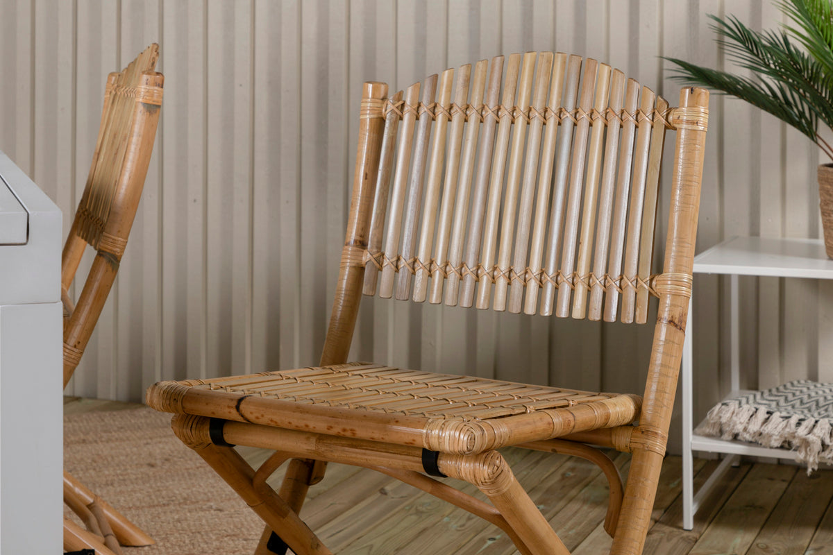 Venture Design Cane & Marbella Caféstolar Natur + Matbord 160x100x75