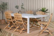 Venture Design Cane & Marbella Caféstolar Natur + Matbord 160x100x75