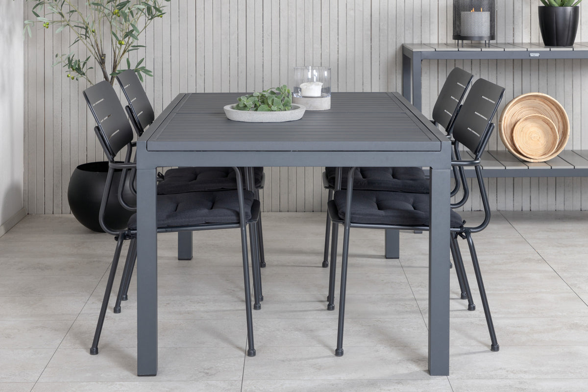 Venture Design Nicke & Marbella Matstolar Svart + Matbord 160x100x75