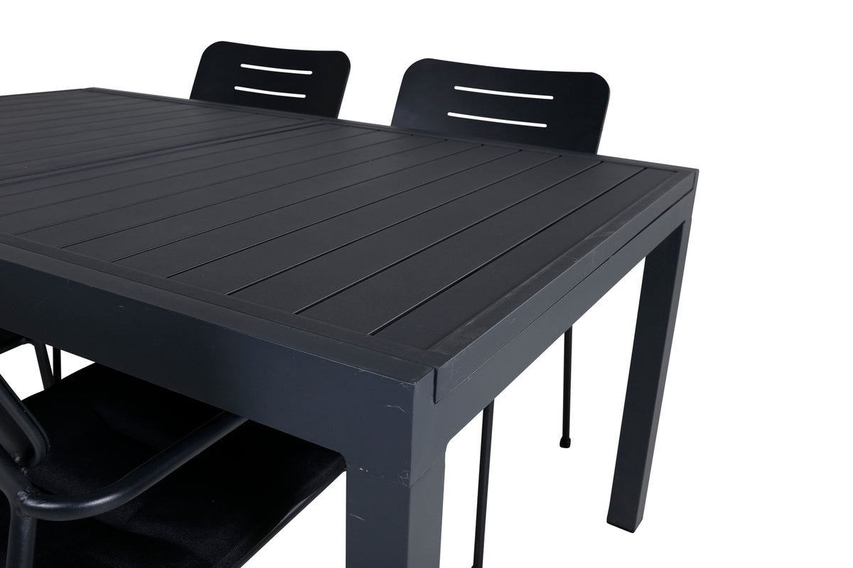 Venture Design Nicke & Marbella Matstolar Svart + Matbord 160x100x75