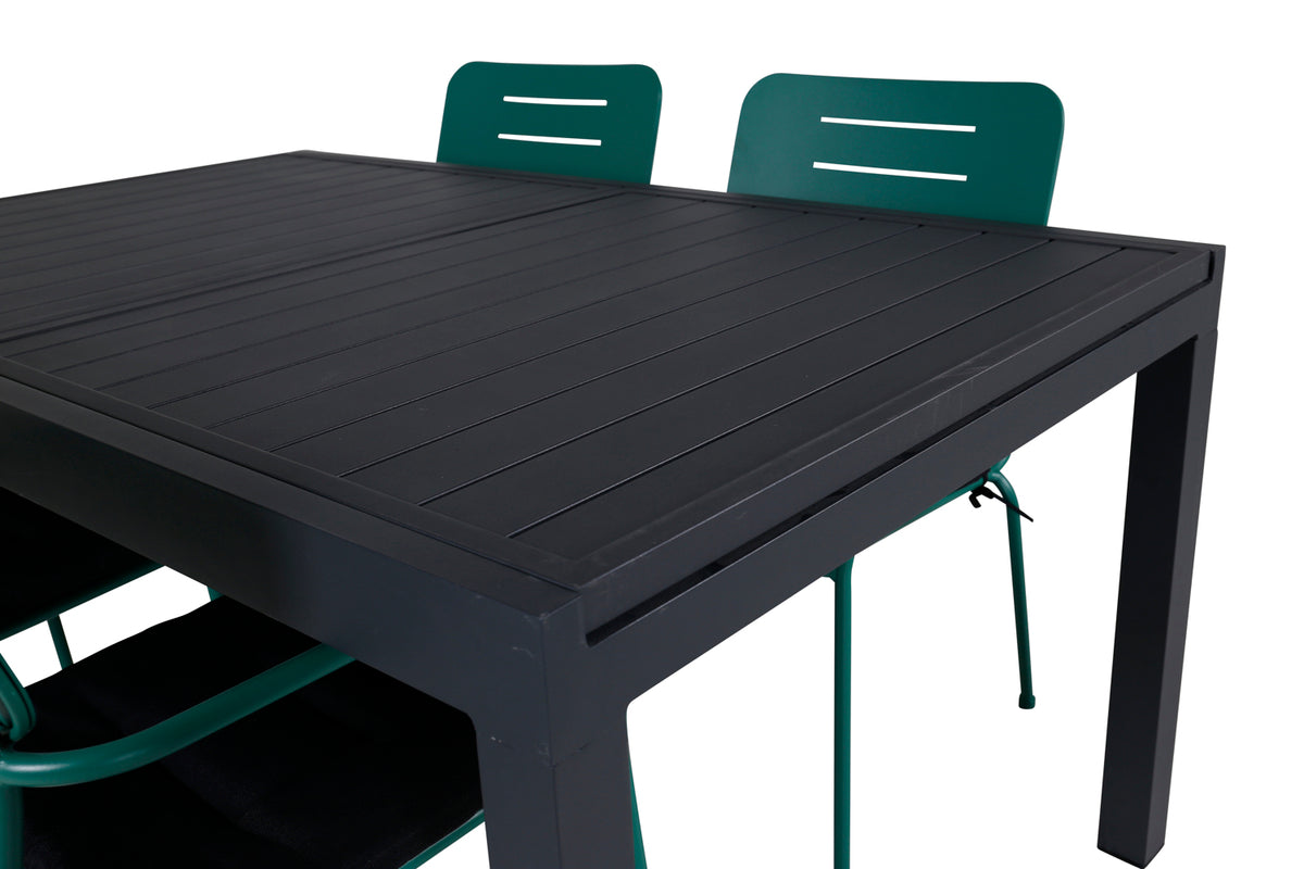 Venture Design Nicke & Marbella Matstolar Grön + Matbord 160x100x75