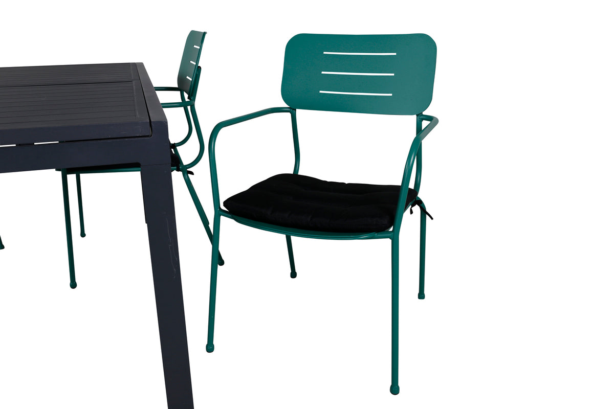 Venture Design Nicke & Marbella Matstolar Grön + Matbord 160x100x75