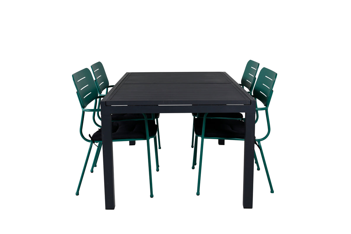 Venture Design Nicke & Marbella Matstolar Grön + Matbord 160x100x75