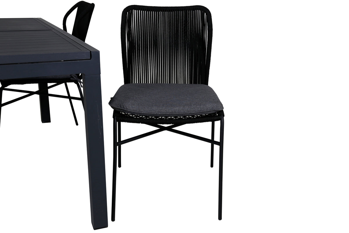 Venture Design Julian & Marbella Matstolar Svart + Matbord 160x100x75