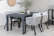 Venture Design Virya & Marbella Matstolar 2-pack Svart + Rektangulära Matbord 160 x 100 Svart
