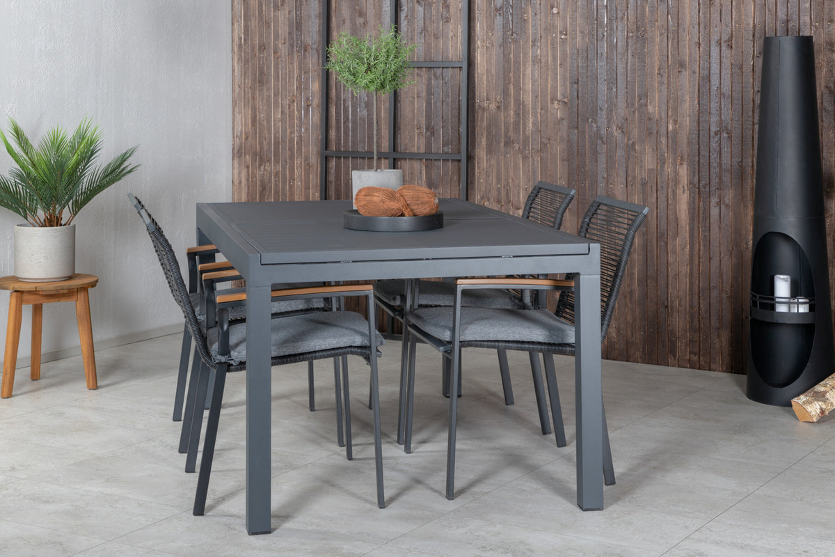 Venture Design Dallas & Marbella Matstolar Svart + Matbord 160x100x75