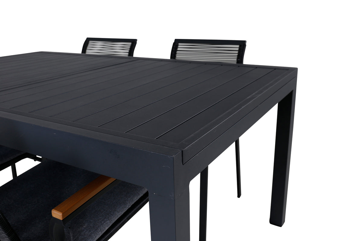 Venture Design Dallas & Marbella Matstolar Svart + Matbord 160x100x75