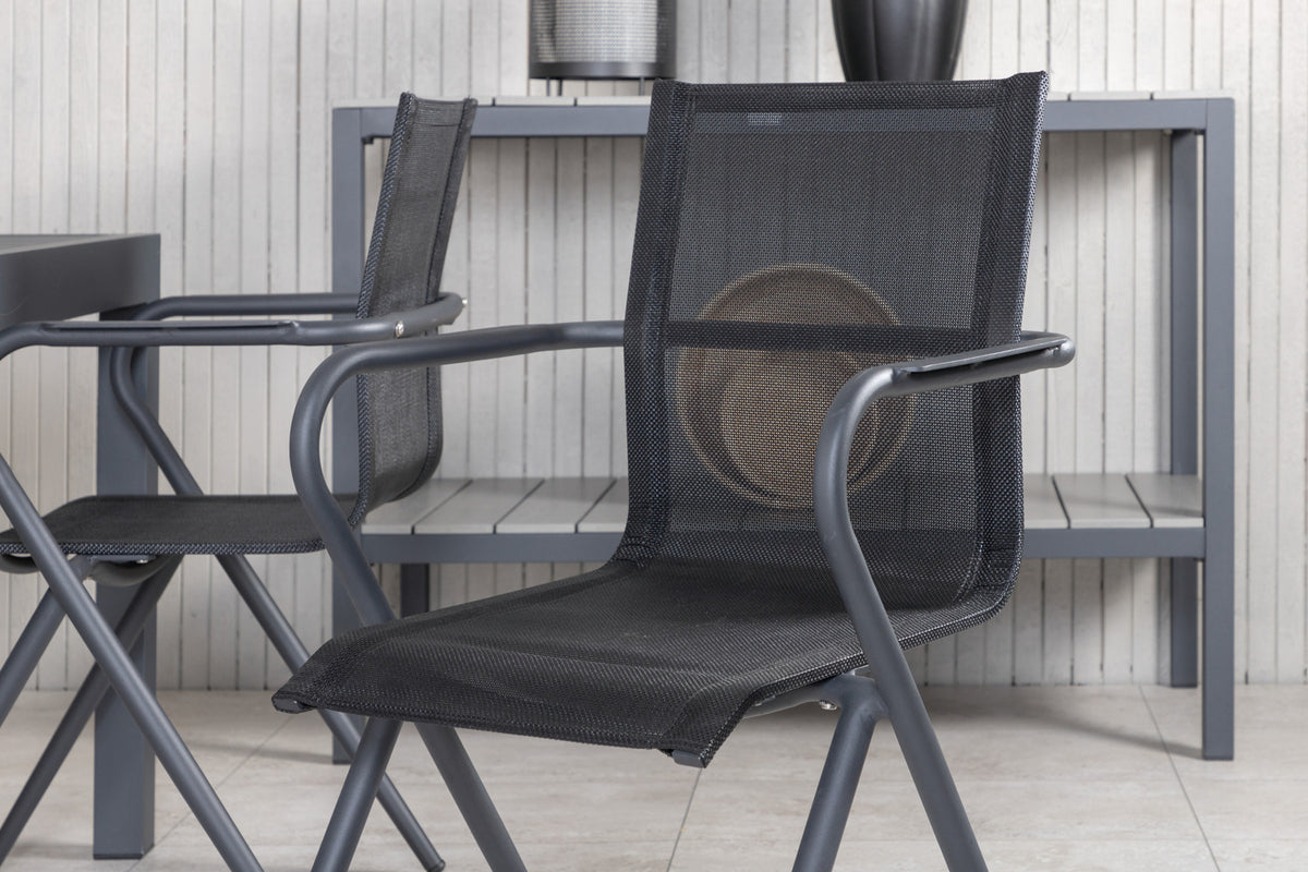 Venture Design Alina & Marbella Matstolar Svart + Matbord 160x100x75