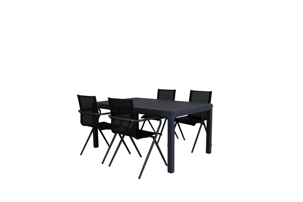 Venture Design Alina & Marbella Matstolar Svart + Matbord 160x100x75
