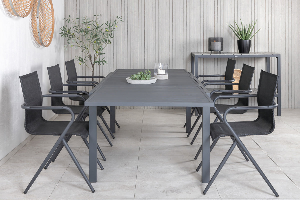 Venture Design Alina & Marbella Matstolar Svart + Matbord 160x100x75