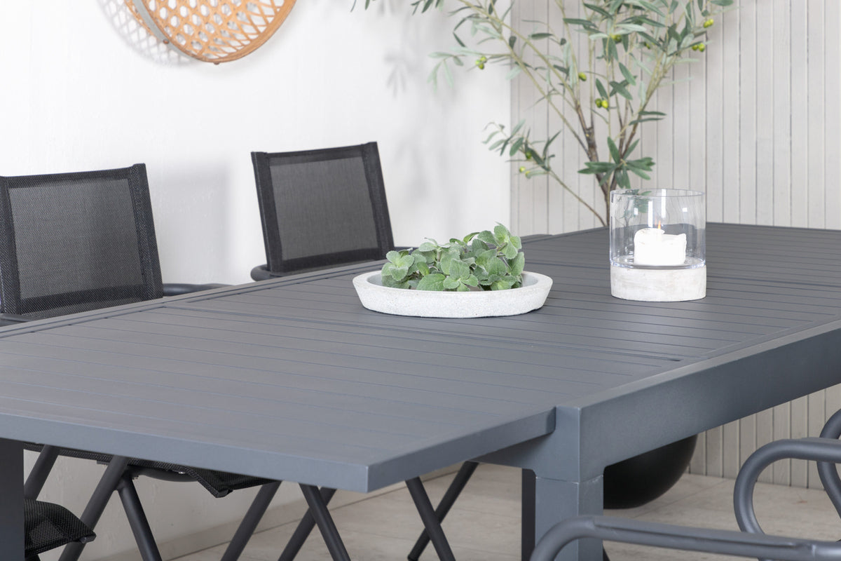 Venture Design Alina & Marbella Matstolar Svart + Matbord 160x100x75