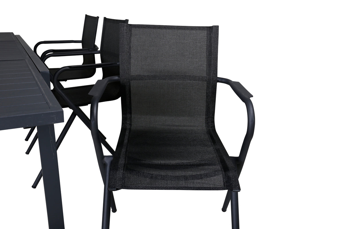 Venture Design Alina & Marbella Matstolar Svart + Matbord 160x100x75