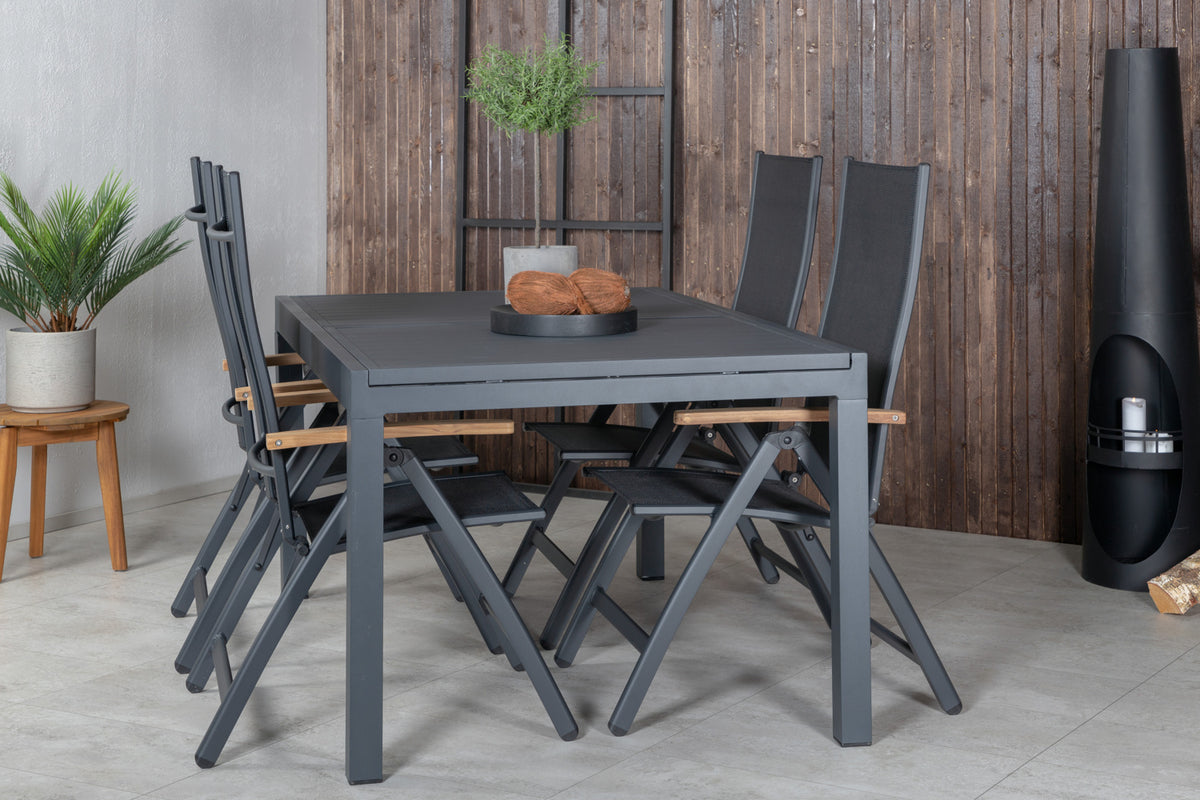 Venture Design Panama & Marbella Positionsstolar Svart + Matbord 160x100x75