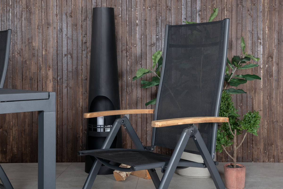 Venture Design Panama & Marbella Positionsstolar Svart + Matbord 160x100x75