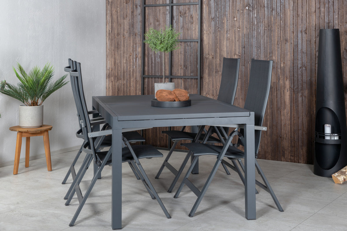 Venture Design Albany & Marbella Positionsstolar Svart + Matbord 160x100x75