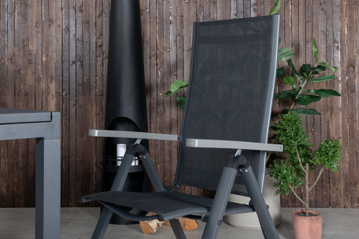 Venture Design Albany & Marbella Positionsstolar Svart + Matbord 160x100x75
