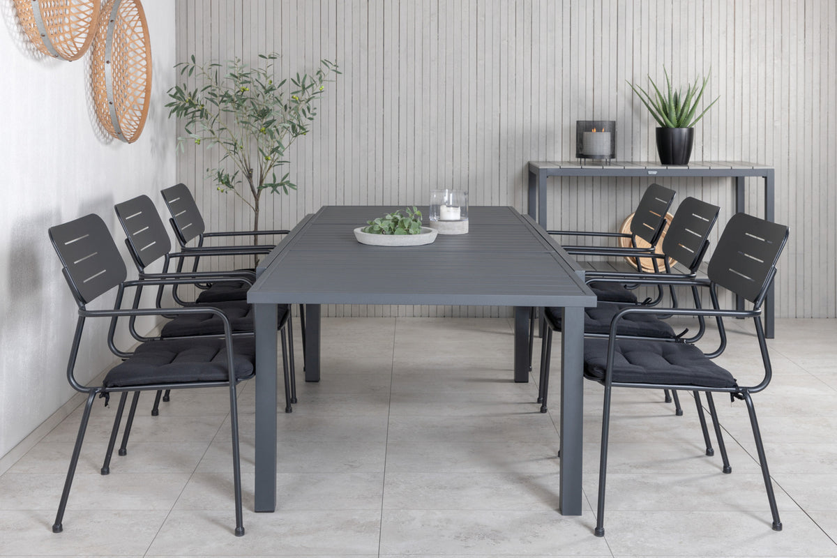 Venture Design Nicke & Marbella Matstolar Svart + Matbord 160x100x75