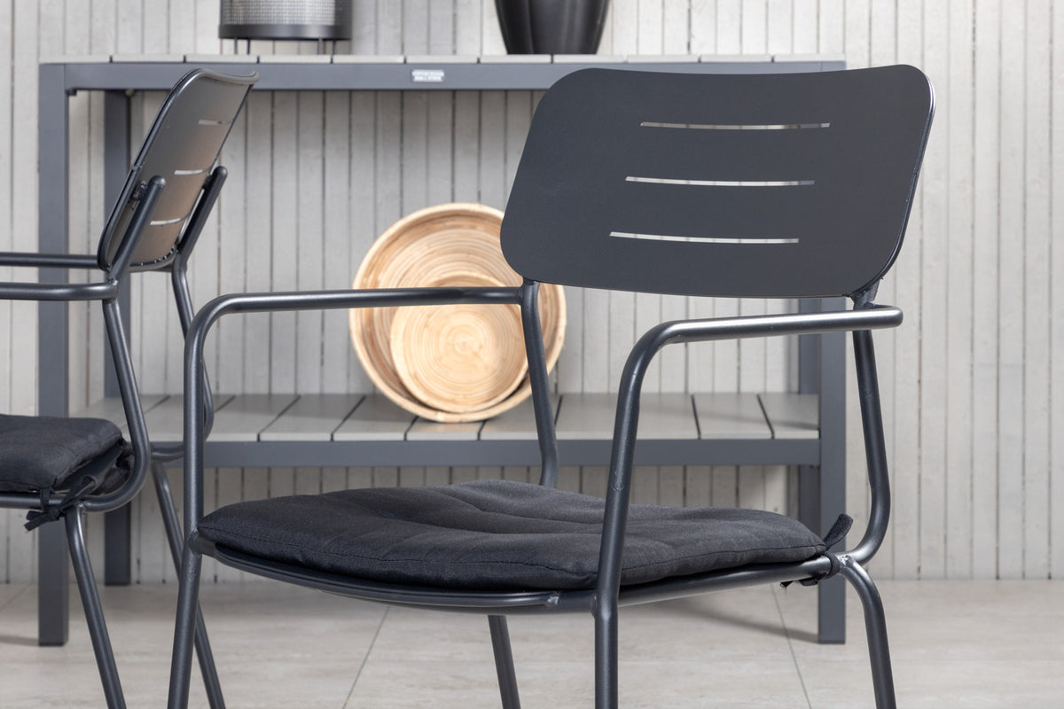 Venture Design Nicke & Marbella Matstolar Svart + Matbord 160x100x75