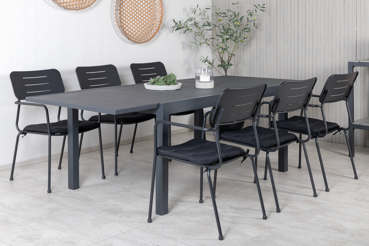 Venture Design Nicke & Marbella Matstolar Svart + Matbord 160x100x75