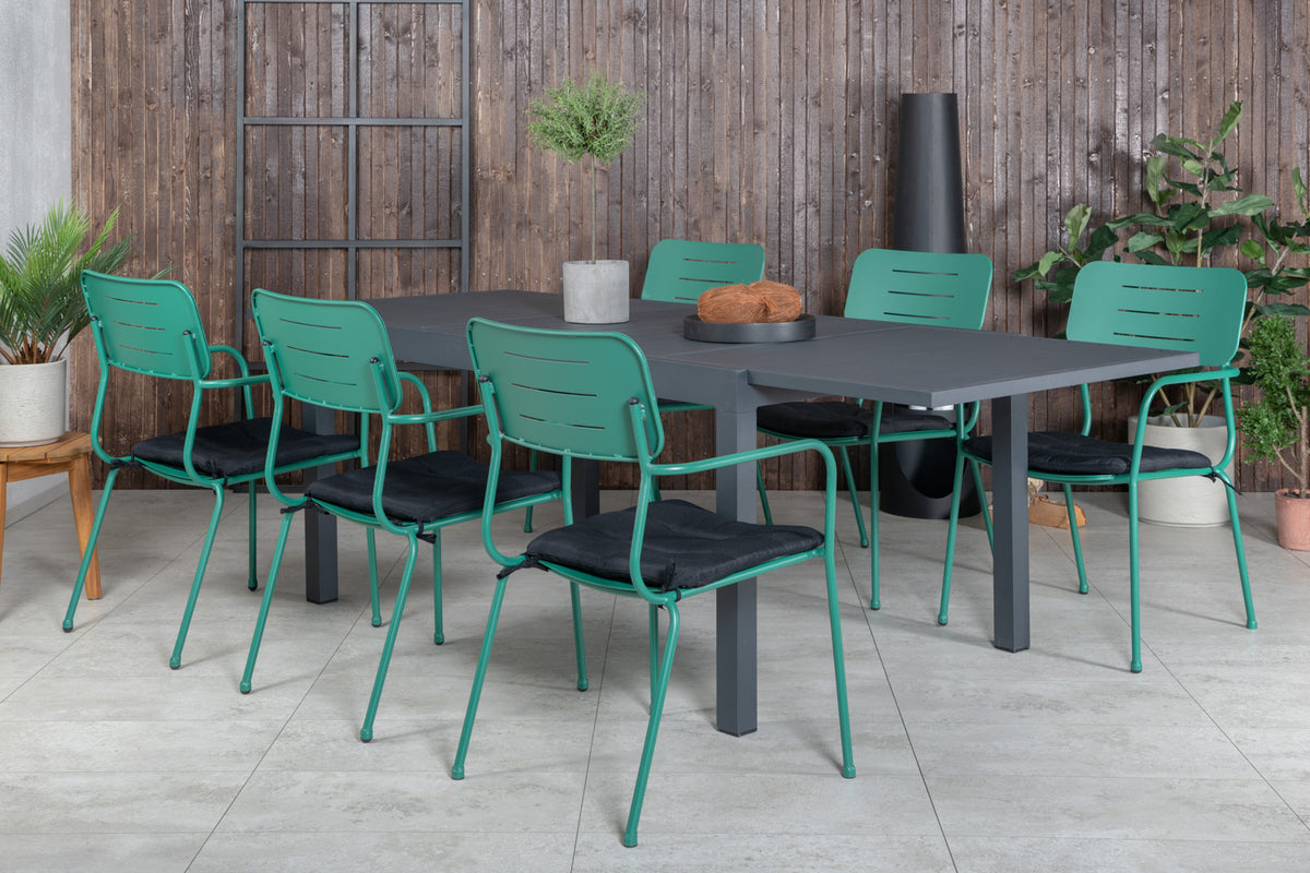 Venture Design Nicke & Marbella Matstolar Grön + Matbord 160x100x75