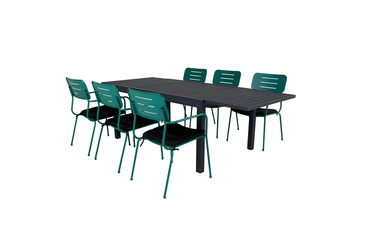 Venture Design Nicke & Marbella Matstolar Grön + Matbord 160x100x75
