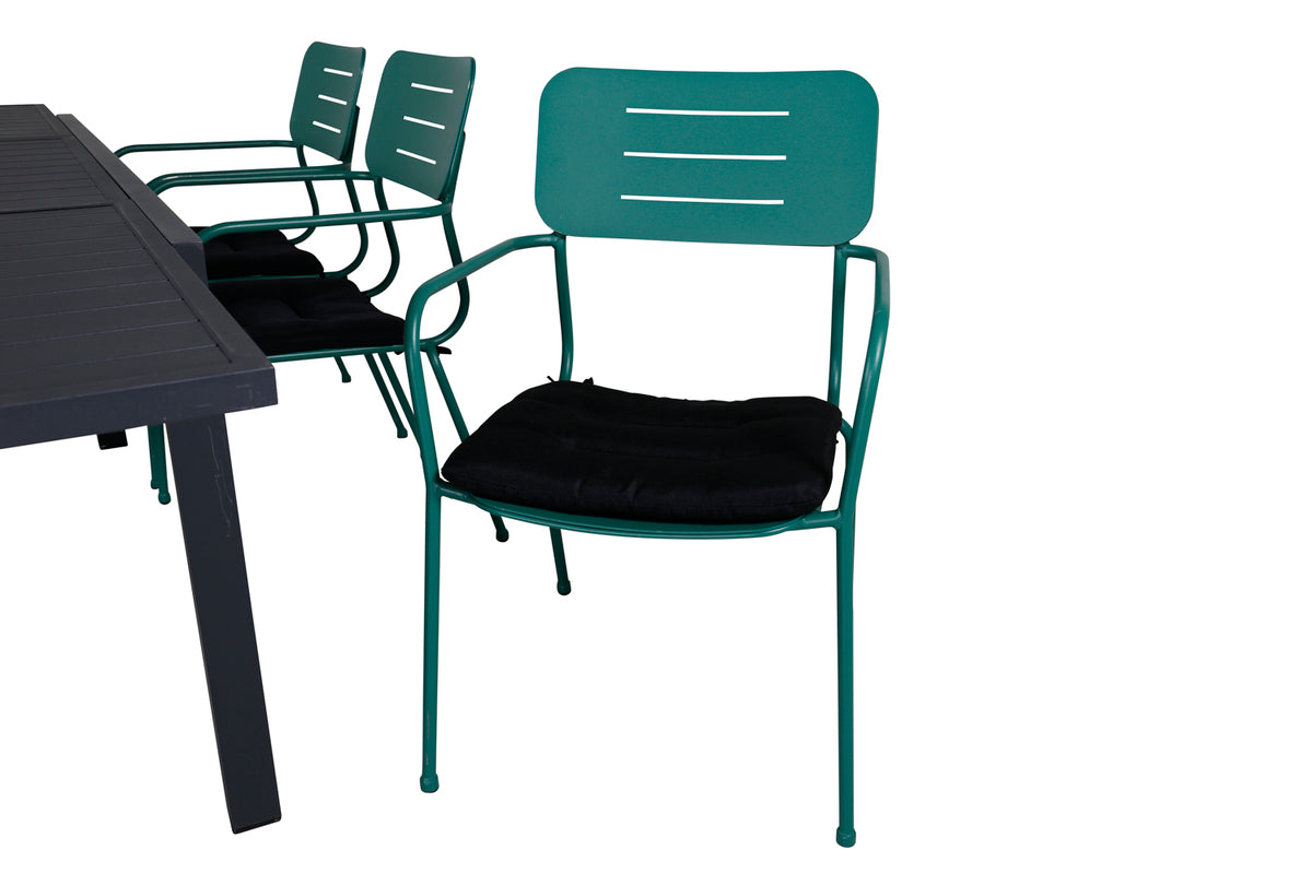 Venture Design Nicke & Marbella Matstolar Grön + Matbord 160x100x75