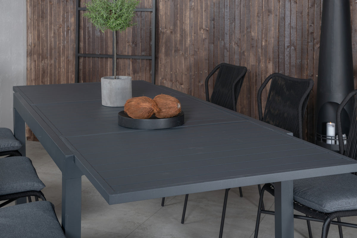 Venture Design Julian & Marbella Matstolar Svart + Matbord 240x100