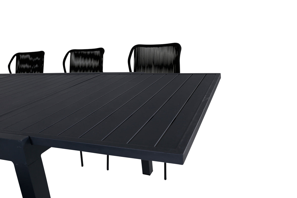 Venture Design Julian & Marbella Matstolar Svart + Matbord 240x100
