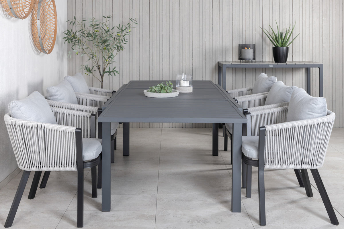 Venture Design Virya & Marbella Matstolar Grå + Matbord 160x100x75