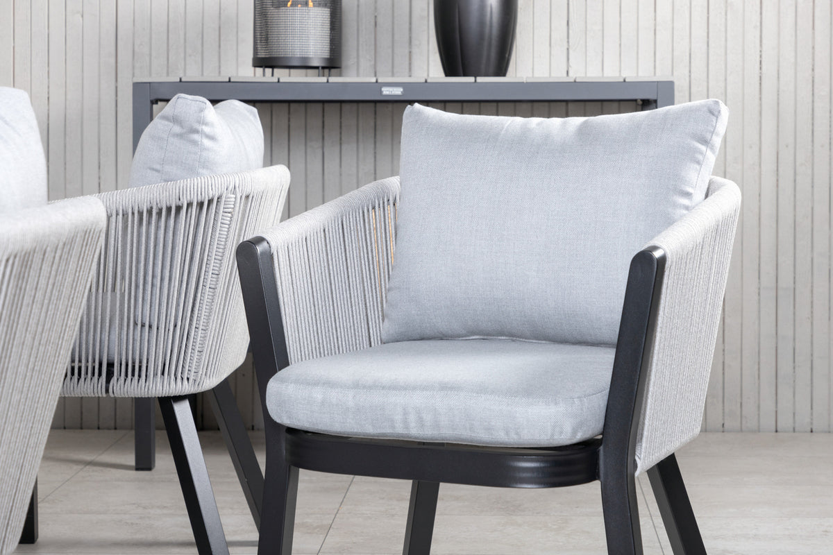 Venture Design Virya & Marbella Matstolar Grå + Matbord 160x100x75