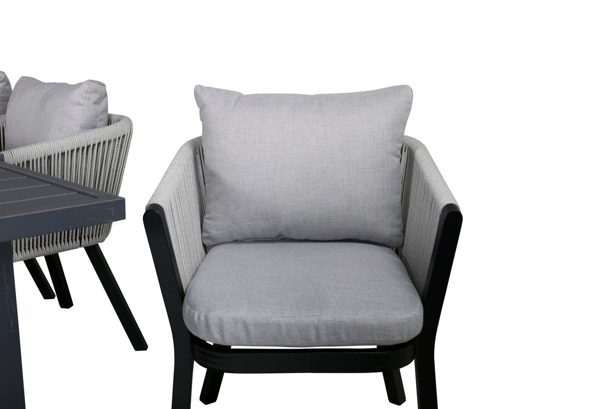 Venture Design Virya & Marbella Matstolar Grå + Matbord 160x100x75
