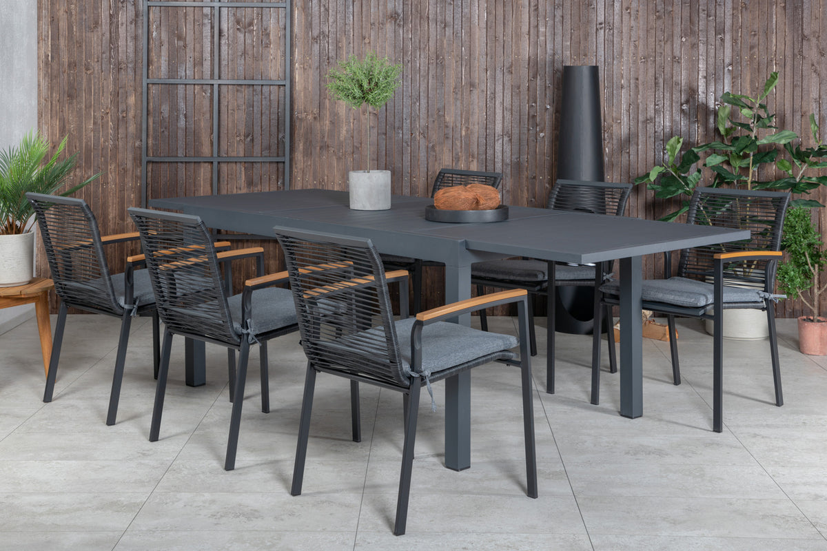 Venture Design Dallas & Marbella Matstolar Svart + Matbord 160x100x75